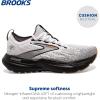 imageBrooks Mens Glycerin Stealthfit 21 Neutral Running ShoeWhiteGreyBlack